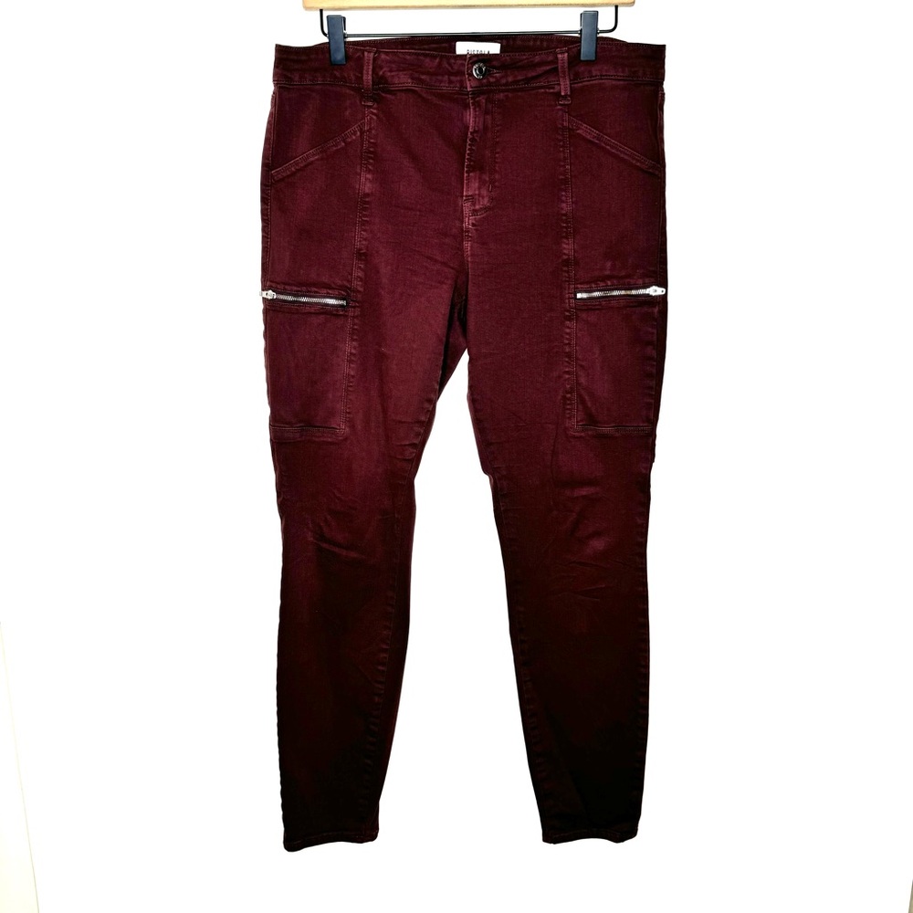 Pistola Cargo Skinny in Maroon zipper pocket size 31 stretchy